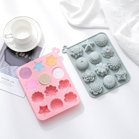 

Tanwpn 12 Flower Shaped Silicone Cake Mould DIY Aromatherapy Ice Tray Soap Mould