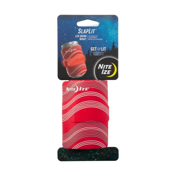 Nite Ize SlapLit LED Drink Wrap, Red Insulated Reflective Glow or Flash Modes