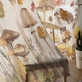 thumbnail image 5 of Sheer Curtains 72 inches Long, Autumn Vintage Watercolor Mushroom Leaves Linen Light Filtering Sheer Window Curtains Rod Pocket Voile Drapes for Bedroom Living Room, 52"W x 72"L 2 Panels, 5 of 7