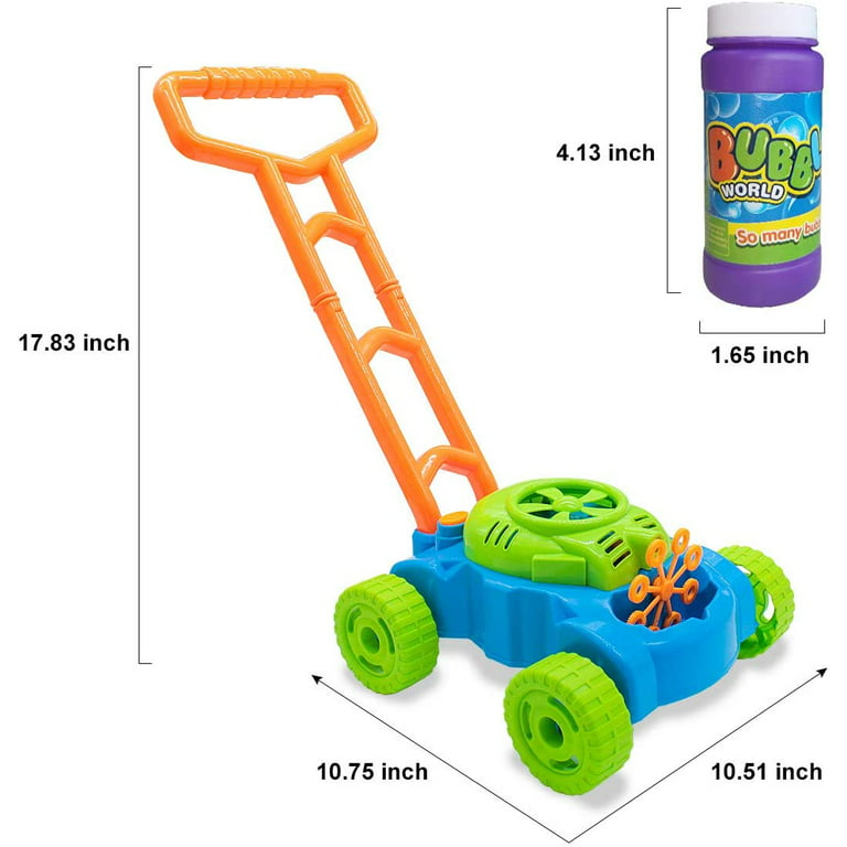 New Electric Bubble Maker Lawn Mower Soap Wate Mowing Machine Kids