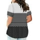 thumbnail image 2 of Camisetas Casuales de las Mujeres Largo Casual Impreso Cuello Redondo Suelto Top, Camiseta de Verano de Manga Corta, 2 of 5