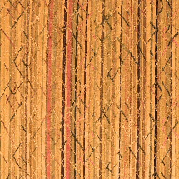 Ahgly Company Indoor Square Abstract Orange Modern Area Rugs, 6' Square