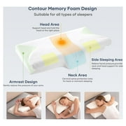 Maxkare Cervical Memory Foam Pillow, CertiPUR-US Certification, for Side Back & Stomach Sleepers