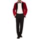 thumbnail image 2 of Chaqueta de traje de terciopelo INSPIRE CHIC para hombres, blazer de terciopelo burdeos con solapa en contraste para bodas y fiestas, 2 of 5