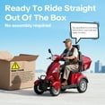 thumbnail image 6 of Upgrade Heavy Duty 4 Wheel Mobility Scooters for Seniors & Adults 500lbs Capacity,Arshin 800W All Terrain Fast Mobility Scooter for Travel,Electric Powered Chair,25 Miles Rang,Remote Key(Red), 6 of 18