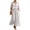 White, variant on 2 Piece Sets for Women Solid Cotton Linen 2 Piece Outfit V Neck Short Sleeve Button Front Top Elastic High Waist Flowy Long Skirt with Pockets Casual Summer Beach Vacation Matching Set