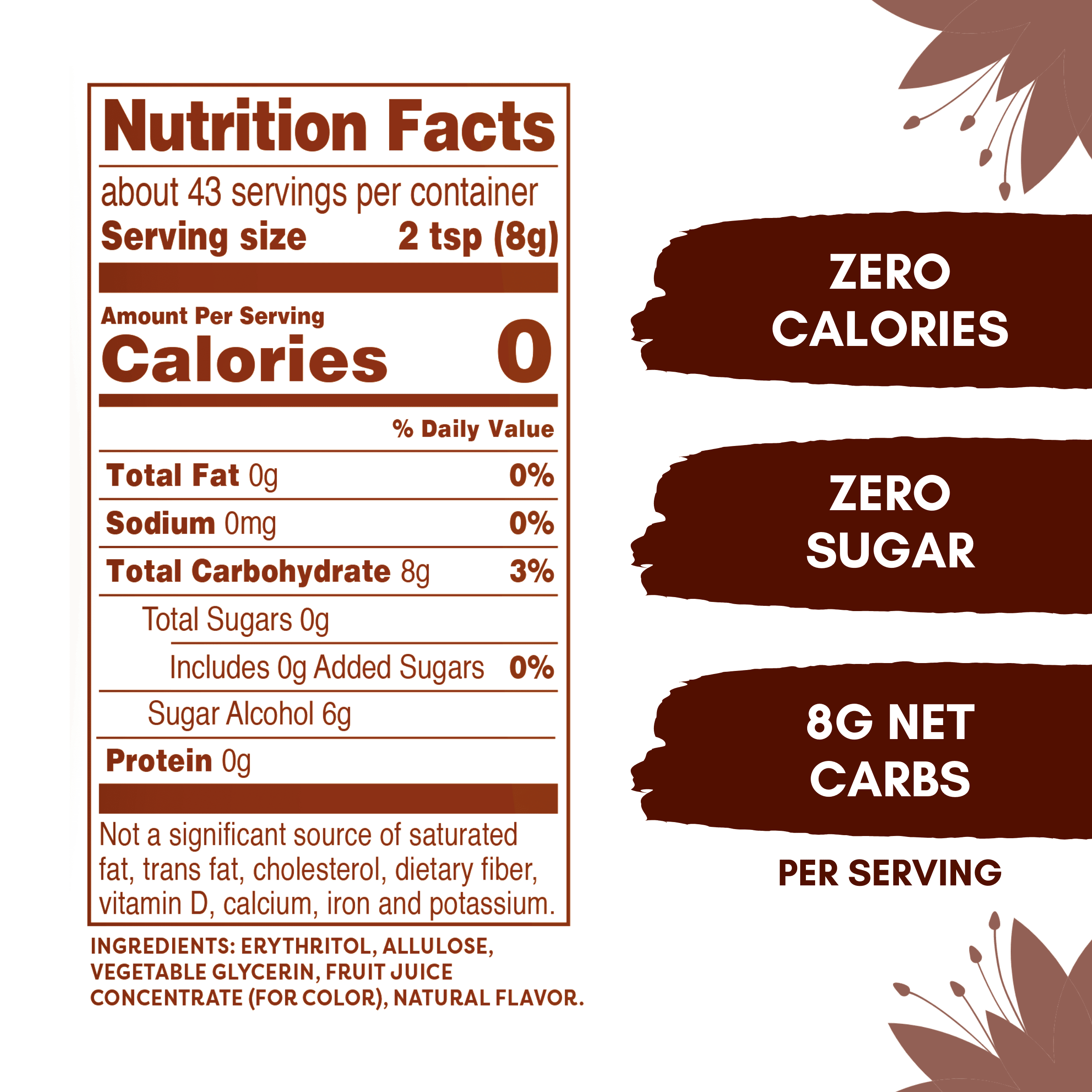Swerve, Sugar Replacement Sweetener, 12oz, Brown Sugar Substitute