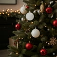 thumbnail image 2 of Northlight Shatterproof 3-Finish Christmas Ball Ornaments - 2.5" (60mm) - White - 100ct, 2 of 3