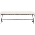 thumbnail image 4 of SAFAVIEH Couture Janeen Solid Boucle Modern Bench with Metal Frame, Ivory/Black, 4 of 11
