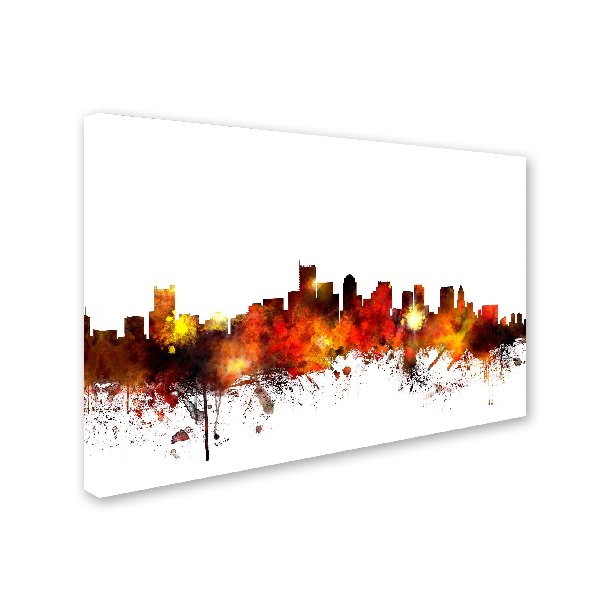 Trademark Fine Art "Boston Massachusetts Skyline II" Canvas Art by Michael Tompsett