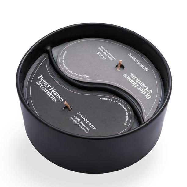 Better Homes & Gardens 16oz Mahogany & Moss Duo Scented 2wick Ceramic