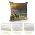 thumbnail image 4 of Orinice Sheep Snow Sunset Graphic Decorative Cushion Throw Pillow Cover Short Plush Winter Soft and Durable 1PC 20x20in, 4 of 5
