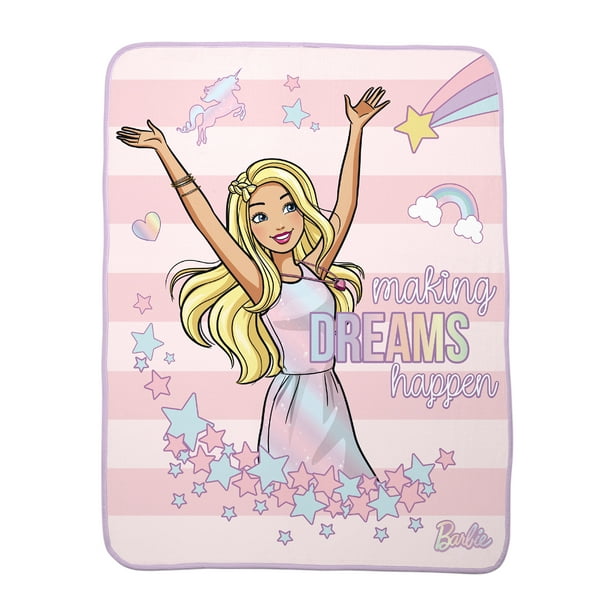 Mattel Barbie 40X50 Making Dreams Happen Throw Blanket, 1 Each