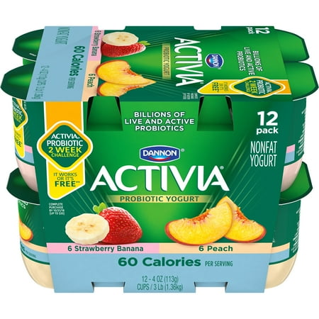 Activia Light Strawberry Banana Peach Nonfat Yogurt 4 Oz 12 Ct Activia Light Strawberry Banana Peach Nonfat Yogurt 4 Oz