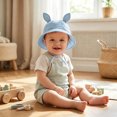 thumbnail image 5 of GERsome Cotton Sun Hats for Toddlers Boy Girl 0-3 Years Sun Protection Bucket Hats with Adjustable Chin Strap Light Blue, 5 of 6