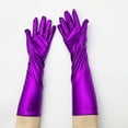 thumbnail image 4 of Tweang Fingerless Arm Warmers Striped Arm Warmers Typing Gloves Gym Gloves for Women Knit Gloves Fingerless Gloves Warm Gloves for Women Purple One Size, 4 of 5