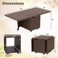 thumbnail image 3 of Costway Foldable Coffee Table 48" Extendable Center Table with Storage Cabinets & Wheels Walnut, 3 of 10
