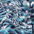thumbnail image 7 of Ambesonne Japanese Wave Valance & Curtain, Water Splash Foam, 55"x30", Pale Blue Navy Blue, 7 of 7
