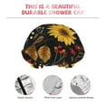 thumbnail image 5 of Kll Sunflowers Leaves Pattern Shower Cap & Bath Cap For Women,Reversible Oversized Waterproof Shower Caps For All Hair Lengths,Elastic Reusable Bathing Hair Cap, 5 of 9
