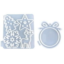 Nmdmisc Christmas Pendant Silicone Mould,Snowflake Star Silicone Epoxy Casting Resin Mould,Christmas Tree Elk Pendant Casting Mould for DIY Jewelry Art Craft Home Xmas Decor