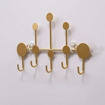 Farmhouse Small Key Holder for Wall - Handcrafted Decorative 5 Key Hooks for Home Entryway,Gold