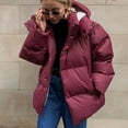 thumbnail image 5 of BangWanChi Womens Coats Winter Clearance Women's Fall And Winter Loose Cotton Jacket Loose Coat Tops Long-sleeved Cotton Clothes, 5 of 5