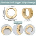 thumbnail image 2 of 1 Box 12 Pairs Huggie Hoop Earring Findings Leverback Earring Hooks 304 Stainless Steel 14mm Small Gold Round Ring Lever Back Hoops Earwires for Jewelry Making Earrings Supplies DIY Crafts, 2 of 6