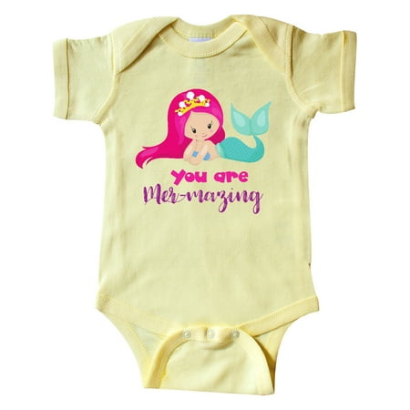 

Inktastic You Are Mermazing Mermaid With Pink Hair Gift Baby Girl Bodysuit