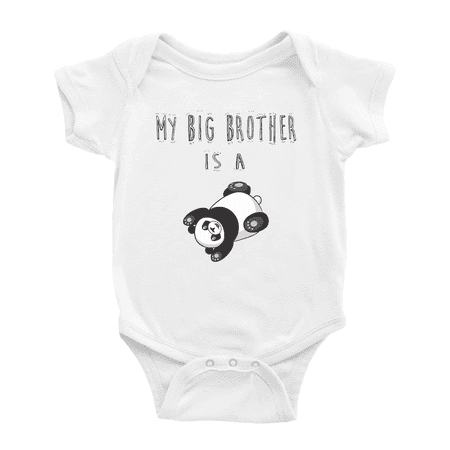 

My Big Brother Is A Panda Funny Baby Clothing Bodysuits Boy Girl