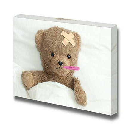 Canvas Prints Wall Art - Teddy in Hospital - 16" x 24"