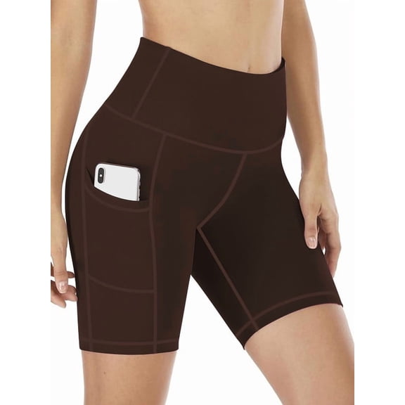 Funidos Plus Size Women's biker Shorts High-Waisted with Pockets Tummy Control Yoga workout Running Shorts for Women Moisture-Wicking Extended Sizes