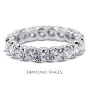 Diamond Traces UD-EWB299-4951 14K White Gold 4-Prong Setting 1.31 Carat Total Natural Diamonds Classic Eternity Ring