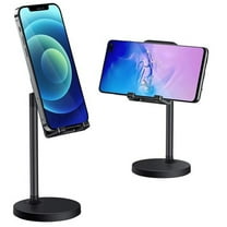 Cell Phone Stand Angle Adjustable Cell Phone Holder with Silicone for Desk Black