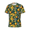 thumbnail image 5 of Vsdgher Fresh Orange Print Men's Dry Fit Mesh Athletic Shirts Moisture Wicking Tennis T-Shirt Tops, 5 of 9