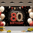 thumbnail image 4 of Bannière Décorative Pailletée 80e Anniversaire pour Fête Intérieure, 4 of 5