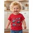 thumbnail image 6 of BemeyourBBs Toddler Baby Boy 4th of July Shirt Baby Fourth of July Outfit Summer Patriot Excavator T-Shirt Short Sleeve Graphic Tee Memorial Day Independent Day Vehicle Shirt Top, 6 of 9