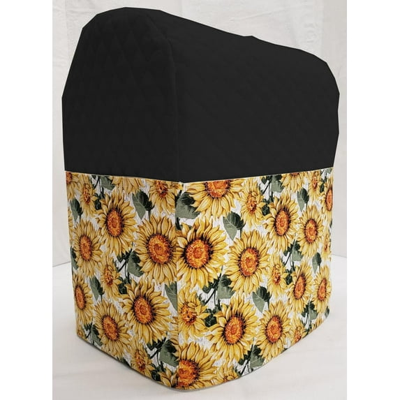 Quilted Sunflowers Cover Compatible with Sunbeam Mixmaster (Black)