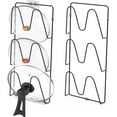 thumbnail image 1 of Organizador de tapas de ollas para montaje en pared, soporte de tapa de olla adhesivo de diseño elegante para almacenamiento de cocina, organizador de tapa de olla ajustable de hierro resistente de, 1 of 8