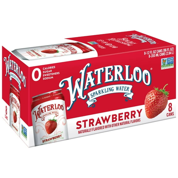 Waterloo Sparkling Water, Strawberry, 12 fl oz, 8 pack cans