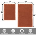 thumbnail image 2 of BGC Fall Orange Set of 2 Waffle Bathroom Rugs, Boho Bath Rugs Non Slip Washable, Super Absorbent Bath Mats, Ultra Soft Rubber Backed Shower Mats for Bathroom Floor, Tub, 17"x24"+20"x32", 2 of 6
