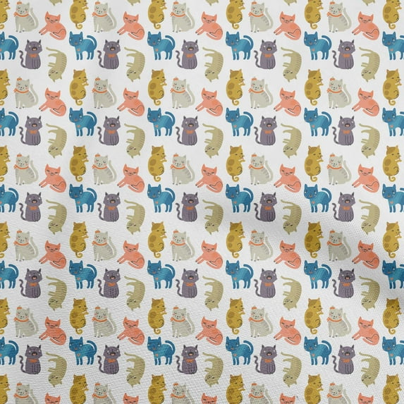 oneOone Cotton Poplin White Fabric Floral & Puppies Diy Clothing Quilting Fabric Print Fabric By Yard 42 Inch Wide