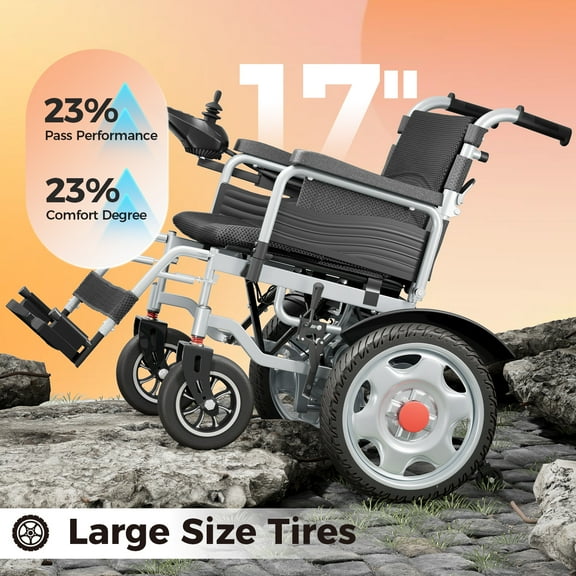 Edcsi Travel Folding Portable Mobility Scooter - Foldable Electric Wheelchair for Adults & Seniors, Lightweight Compact Fold Power Wheelchair, Motorized Wheelchairs