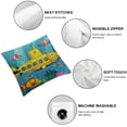 thumbnail image 4 of JRXY Set of 2 Throw Pillows Cartoon Submarine Fish Decorative Outdoor Pillowcase Square Cushion Covers for Home Sofa Couch Bed 2 Pack White, 4 of 6
