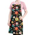 thumbnail image 5 of Pioneer Flower Floral Print Pattern Apron for Women and Men, Cotton Linen Waterproof with Pockets, Adjustable, 33x27 Inch for Kitchen, Gardening, BBQ, Salon, 5 of 6