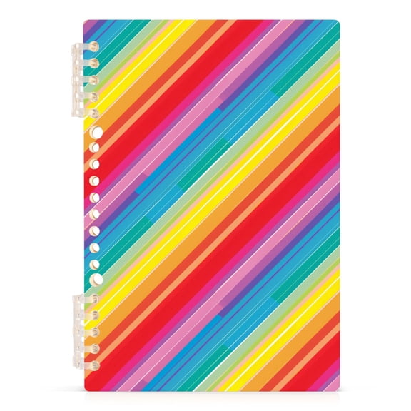 Rainbow Lines Notebooks 1-subject Journal 60 Sheets A5 College Ruled Paper Detachable Ring 8.3"x5.7"