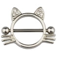 thumbnail image 3 of Bague en Forme de Chat 2 Pcs Tétine en Acier Inoxydable Barre de Perçage Bijou, 3 of 6