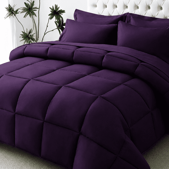 Luxurious Purple Comforter Set, Ultra Soft Bedding Sets, All Season Quilted Luxury Bedding, Purple - Twin, Queen, King Bedding Solutions