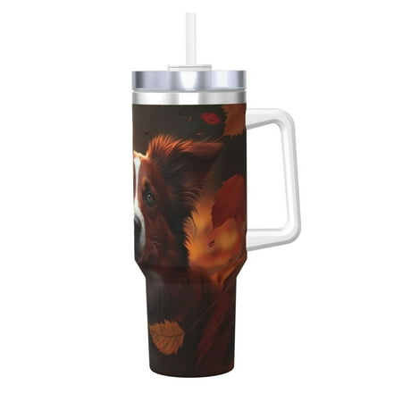 

Matuu Cute Maple Leaf Puppy for 40OZ Ice Cup with Handle Durable Thermal Cups Keep Drinks Cold and Hot Insulated Car Mug with Lid