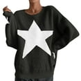 thumbnail image 2 of Baqcunre Sweaters For Women Women'S Pullover Round Neck Star Thread Temperament Personalized Sweater Knit Hoodies For Women Fall Clothes For Women 2023 Black M, 2 of 6