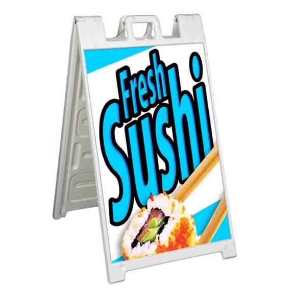 Fresh Sushi (24" X 36") Standard A-Frame Signicade, Includes Decal Applied To Stand